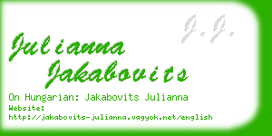 julianna jakabovits business card
